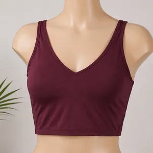 Natural Uniforms Modern Fit-Luxe Stretch Tank Top Burgundy 2XL V-Neck Crop‎ Top thumbnail 1
