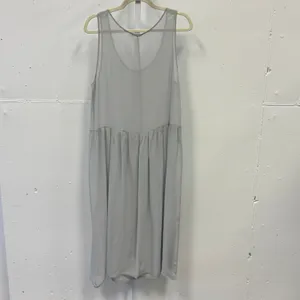 LACAUSA Grey Sleeveless Dropped Waist Midi Dress Semi Sheer Size Small‎ LA310151 thumbnail 2