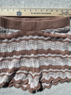 Hippie Rose Tan Ribbed‎ Knit shorts with Satin Lining thumbnail 7