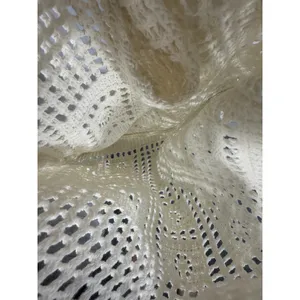 Crochet Mesh Tote Bag Women OS Ivory Open Knit Boho Shoulder Market Beach Bag thumbnail 4