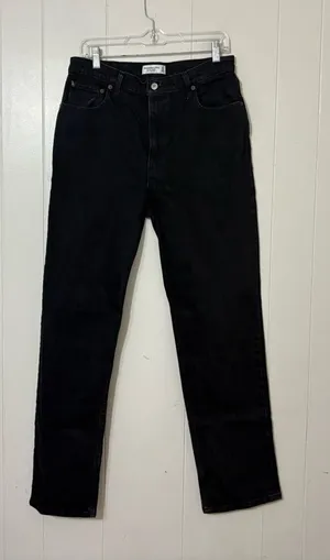 Abercrombie & Fitch 90s Straight Ultra High Rise Black Jeans Size 10 thumbnail 1
