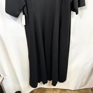 Eloquii Plus Sz 24 Maxi‎ Dress Heavy Black Short Sleeve Princess Seam Formal 197 thumbnail 5