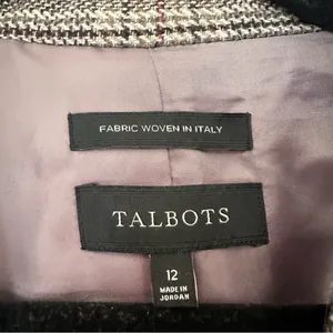 Talbots Wool Plaid Blazer Italy Luxury Collection Size 12 thumbnail 5