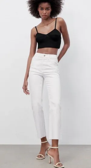 high waisted mini flare jeans thumbnail 1