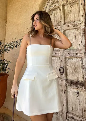 Showpo New Katia Mini Dress Strappy Corset A Line Dress In White Size Small MSRP $119 thumbnail 1