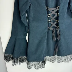 The Pyramid Collection Corduroy Corset Lace Up Jacket Sz Small Lace Trim thumbnail 16