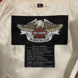 Harley-Davidson Vintage Y2K Women's White Motorcycle Jacket XL Eagle Graphic thumbnail 4