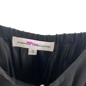 Amanda Uprichard Size‎ S Tulip Hem Mini Dress Black Silk Spaghetti Strap LBD thumbnail 3