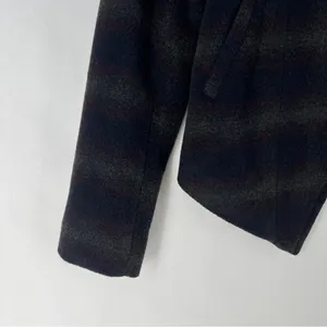 DEX Wool Blend Stylish‎ Striped Womens Crossover Asymmetric Hem Jacket Gray Size M thumbnail 3