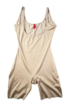Spanx Shapewear Bodysuit Womens Large Beige Mid-Thigh Scoop Neck Firm‎ Control thumbnail 1