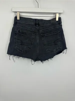 American Eagle Outfitters Black Strigid Stovepipe Shorts Size 00 Distressed thumbnail 6