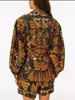Farm Rio Toucan Spirals Blazer NWT Off White Tropical Print Jacket‎ S thumbnail 2