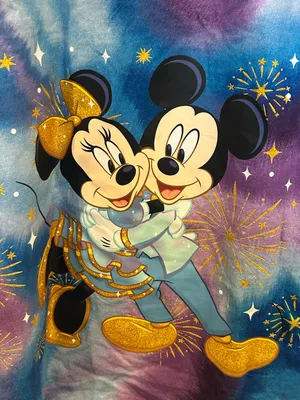 Walt Disney World 50th Anniversary Spirit Jersey Tie-Dye Mickey & Minnie Large thumbnail 7