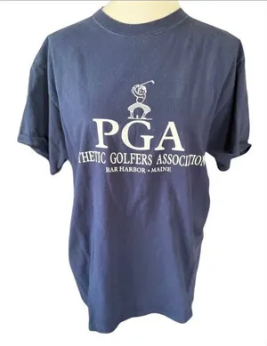 Fruit of the Loom PGA (Pathetic Golfers Association) Navy Blue Graphic T-Shirt Size L thumbnail 1