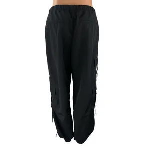 Zara Women's Black High Waisted Utility Cargo Parachute Trousers Pants Size S thumbnail 4