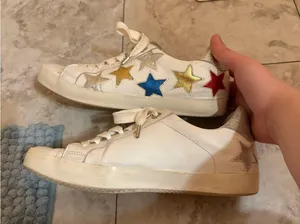 Zadig & Voltaire white leather multicolored star sneakers thumbnail 11