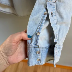 Topshop MOTO Soft Washed 100%Cotton Light Blue Denim Shirt thumbnail 8