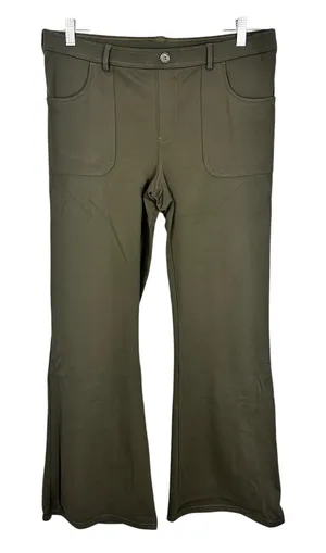 Halara Flare Pullon Dark Green 4 Way Stretch Trousers XL NWT Athleisure Travel thumbnail 1