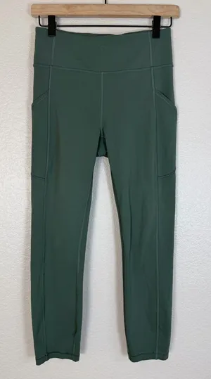 Lululemon Invigorate High Rise Crop 23” Leggings in Algae Green size 6 $118 thumbnail 1