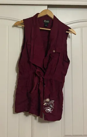 Mississippi State Sleeveless Cardigan Women's Small Maroon Gameday Couture Rayon thumbnail 1