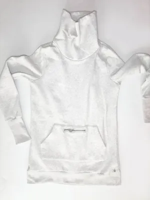 Fabletics High Neck Cowl Pullover Sweatshirt - M - Light Tan Heather thumbnail 1