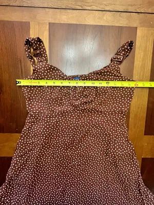 Old Navy Brown Polka Dot A Line Mini Dress Size XS thumbnail 8