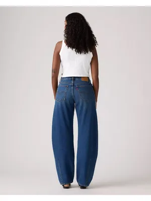 Levi’s Premium Baggy Dad Barrel Jeans Women 25x32 Dark Wash NWT 100% Cotton thumbnail 4