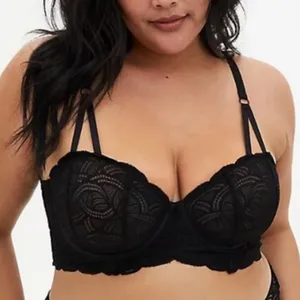 Torrid Curve Black Lace Underwire Longline Bralette Size 2X thumbnail 1