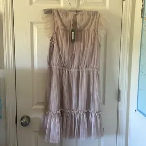 ALL SAINTS - Perri Metallic Nuk Pink Tulle Mini Dress Size US 10 New With Tags thumbnail 4