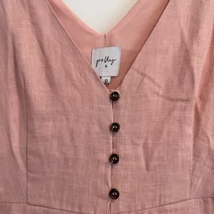 Princess Polly‎ Pink Wide Leg Sleeveless Jumpsuit Cotton Size US 4 V-Neck thumbnail 4