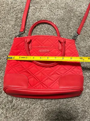 (Vera Bradley) Quilted Red Day Off Crossbody Bag: 9” x 10” thumbnail 11