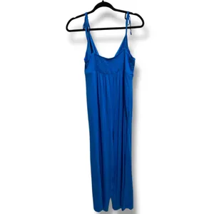 Loft Beach Womens Royal Blue‎ Wide Leg Jumpsuit Tie Strap Surplice V-Neck M NEW thumbnail 2