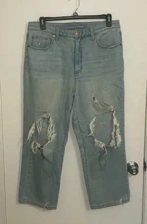 Universe Thread Wide Leg baggy ripped jeans thumbnail 1
