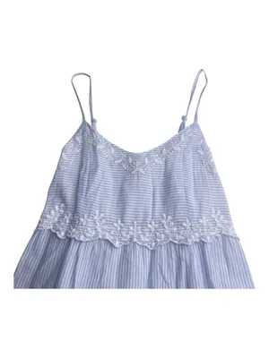 Joie ミ Floral Embroidery Lace Spaghetti Strap Sundress ミ Blue White Stripe ミ S thumbnail 5