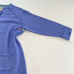 L.L.Bean Periwinkle Blue Button Front Retro Cotton Cardigan Sweater Pockets XL thumbnail 6