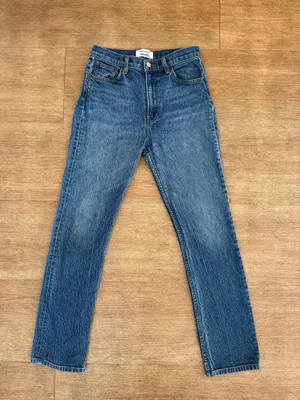 Reformation Women’s Denim Jeans Liza High Rise Straight Leg Medium Wash Laguna 27 thumbnail 1