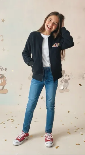 Vintage 90s Disney Mickey Mouse Zip Up Bomber Sweatshirt Jacket Medium Blockette thumbnail 1