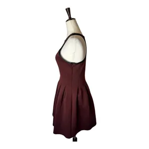T Alexander Wang Dress Women Small Brown Racerback‎ Neoprene Mini Skater Scuba thumbnail 7