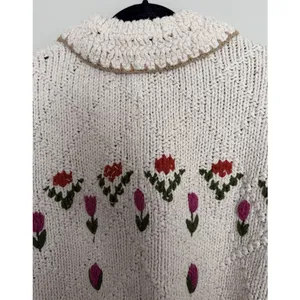 Free people Rosebud Cardigan Ivory Combo Women's Size Medium/Large thumbnail 4