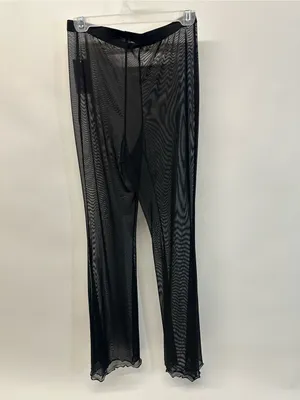 NWT wild fable Black Sheer Mesh Swim Coverup Pants Small thumbnail 4