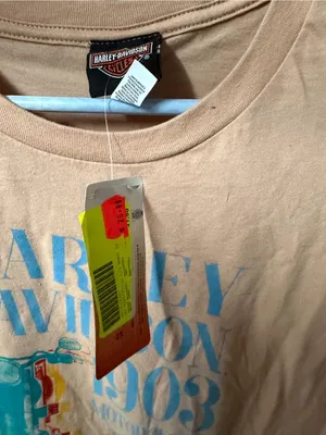 Schaeffer’s Harley-Davidson 1903 Graphic Tee - Peach with Blue Print size xl thumbnail 3