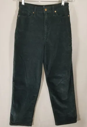 Universal Thread Womens Vintage Straight Green Corduroy Pants 4/27 High Rise thumbnail 1