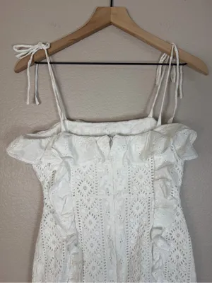 Majorelle Mara Mini Eyelet Lace Dress in White size XS $198 Bride Bridal thumbnail 8