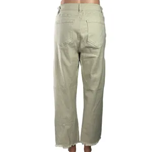 Forever 21 Women's Beige High Rise Wide Leg Raw Hem Baggy Denim Jeans Size 27 thumbnail 3
