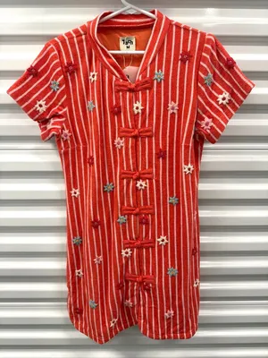 Tach Almudena Terry Cloth Mini Dress Orange Womens Size Medium thumbnail 6