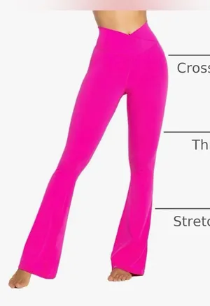 NWOT Sunzel Flare Leggings Crossover Yoga Pants Tummy Control High-Waisted ~ XL thumbnail 2