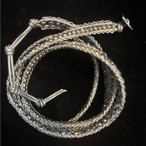 Elegant Silver and Gold Beaded Wrap Bracelet Preloved excellent condition thumbnail 2