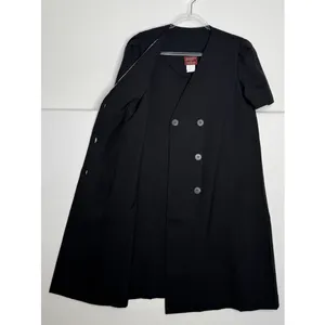 1990s Jeanette Maternities Black Minimalist Swing Dress Medium to Large thumbnail 8