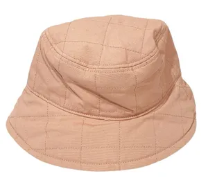 Madewell Pink Tan Medium/Large Reversible‎ Quilted Bucket Hat NEW thumbnail 1