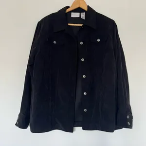 Vintage Western Black Corduroy Button Down Shirt Shacket thumbnail 2